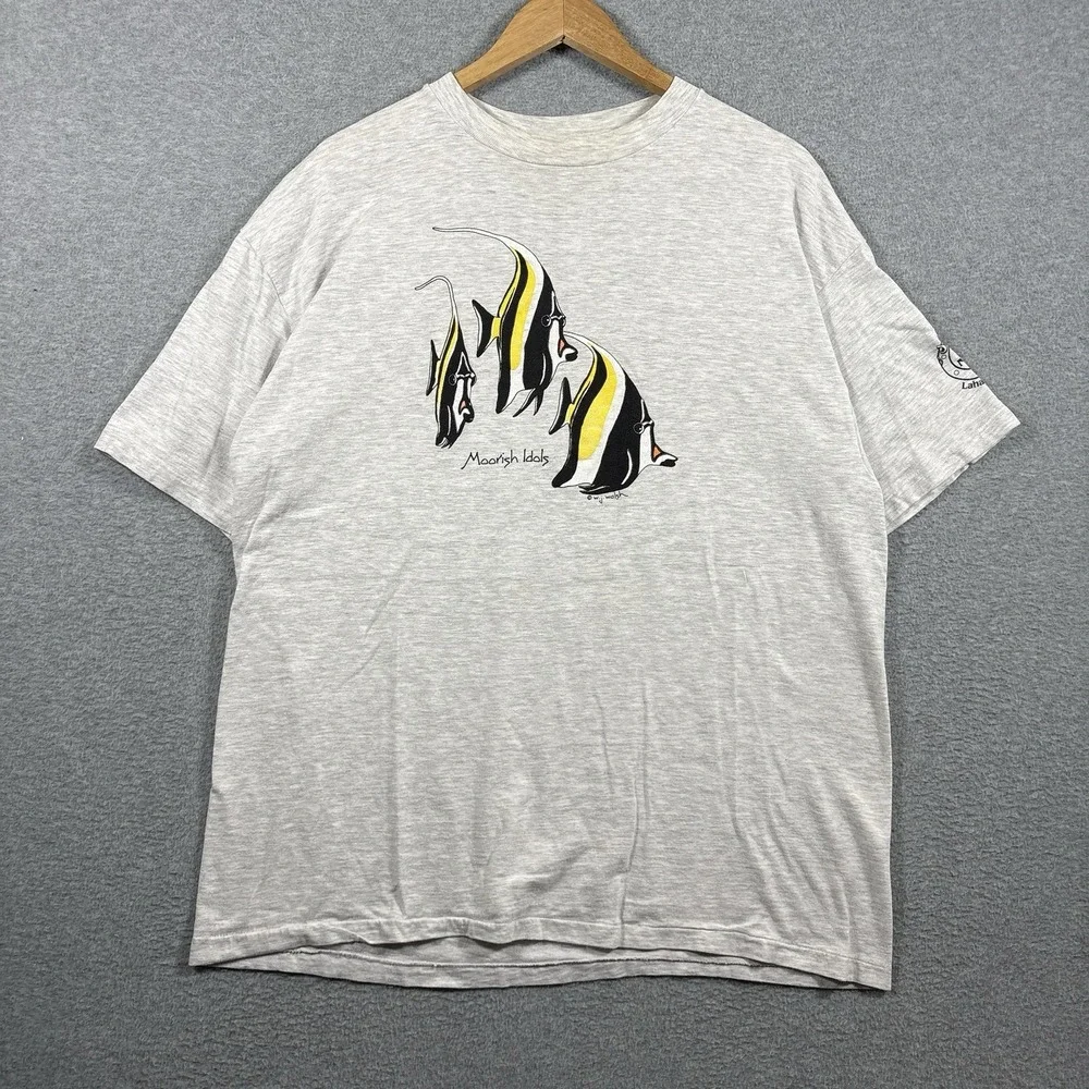 Vintage 90s Moorish Idols Fish Single Stitch T Shirt XL Hanes Beefy USA Hawaii